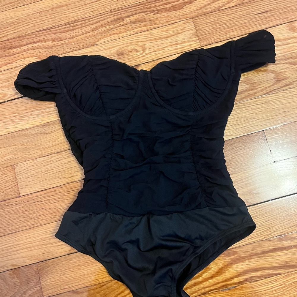 Black Bodysuit Off the Shoulder